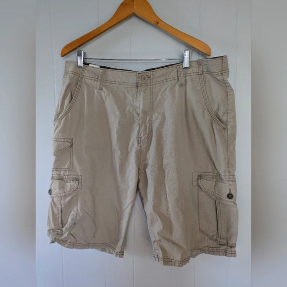 IronFlex Cargo Shorts Tan size 38 Work Carpenter Flex‎ Cotton Lightweight 2 set - Picture 2 of 9